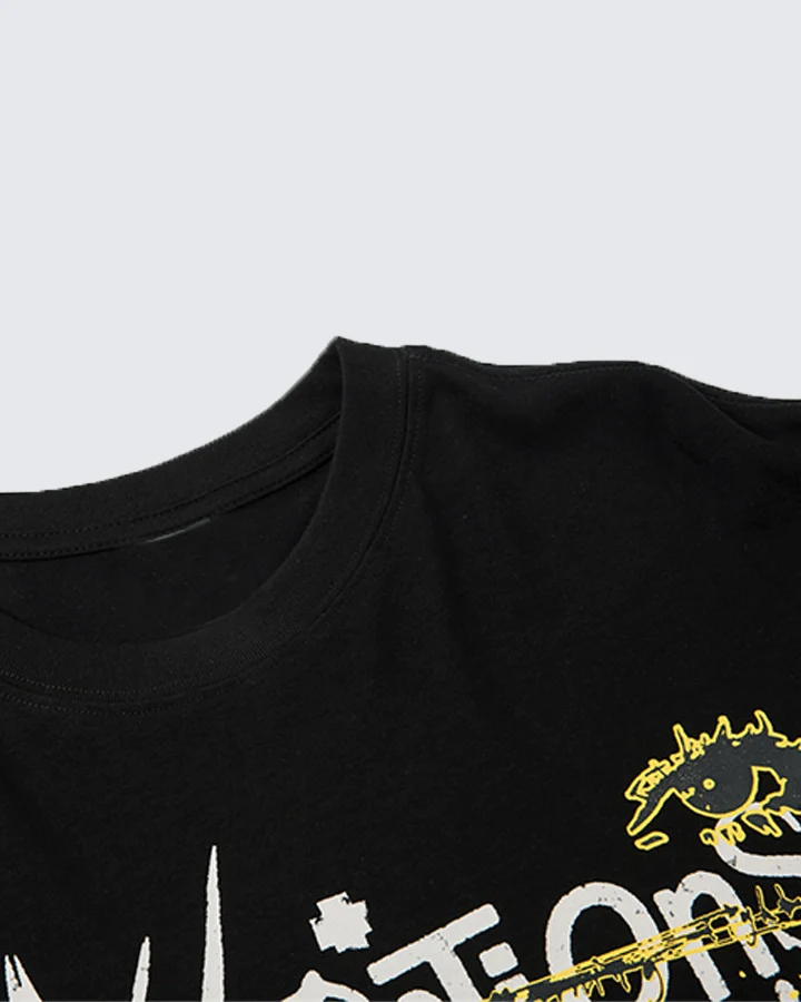 Layered Sleeve Grunge Graphic Long Sleeve T-Shirt