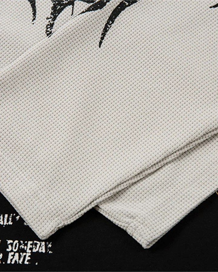 Layered Sleeve Grunge Graphic Long Sleeve T-Shirt