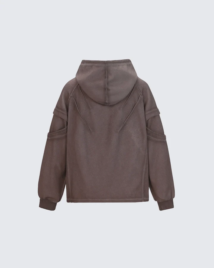 Washed Stitch Detail Oversized Hoodie