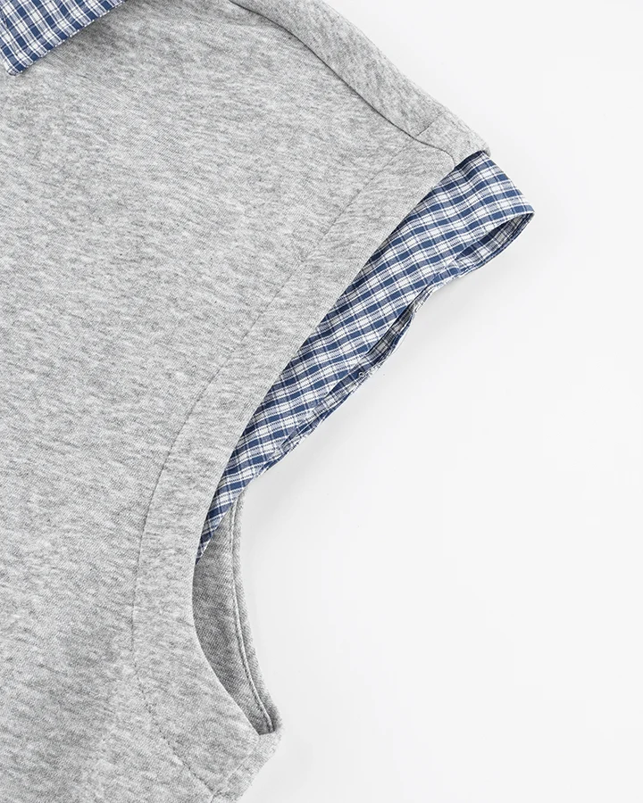 Layered Patchwork Vest Shirt