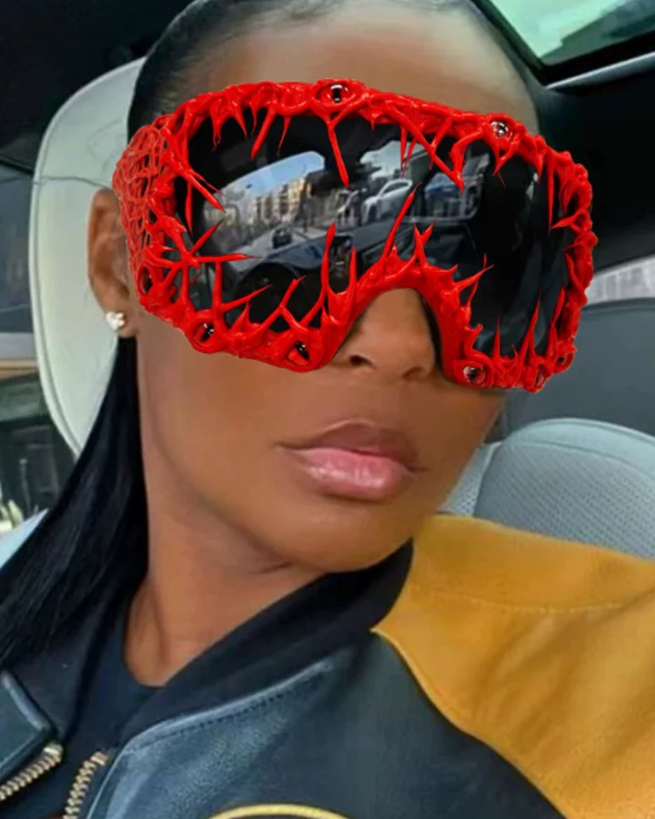 Cyberpunk Spiked Oversized Sunglasses