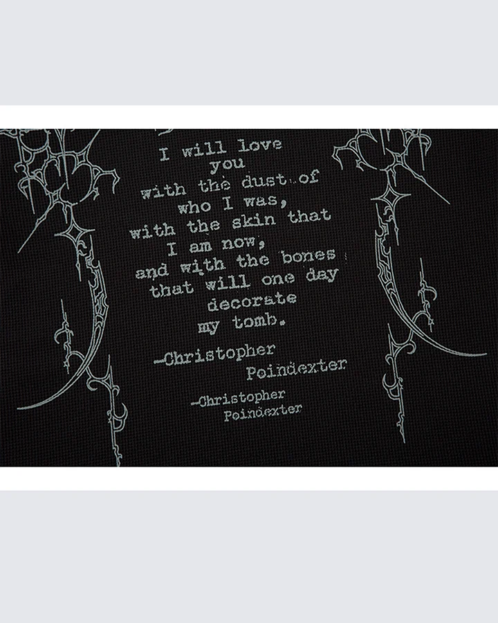 Gothic Double Sleeve Polo with Barbed Quote Print