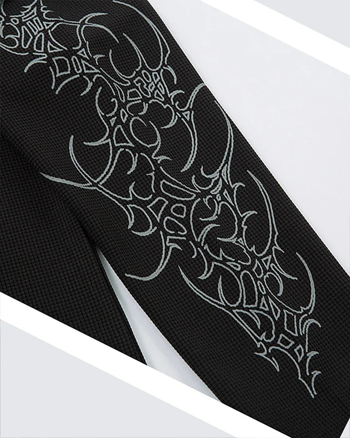 Gothic Double Sleeve Polo with Barbed Quote Print
