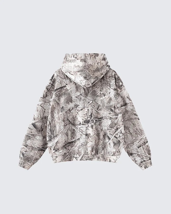 Heavyweight Fleece Camo Hoodie Cotton Blend