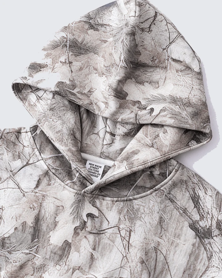 Heavyweight Fleece Camo Hoodie Cotton Blend