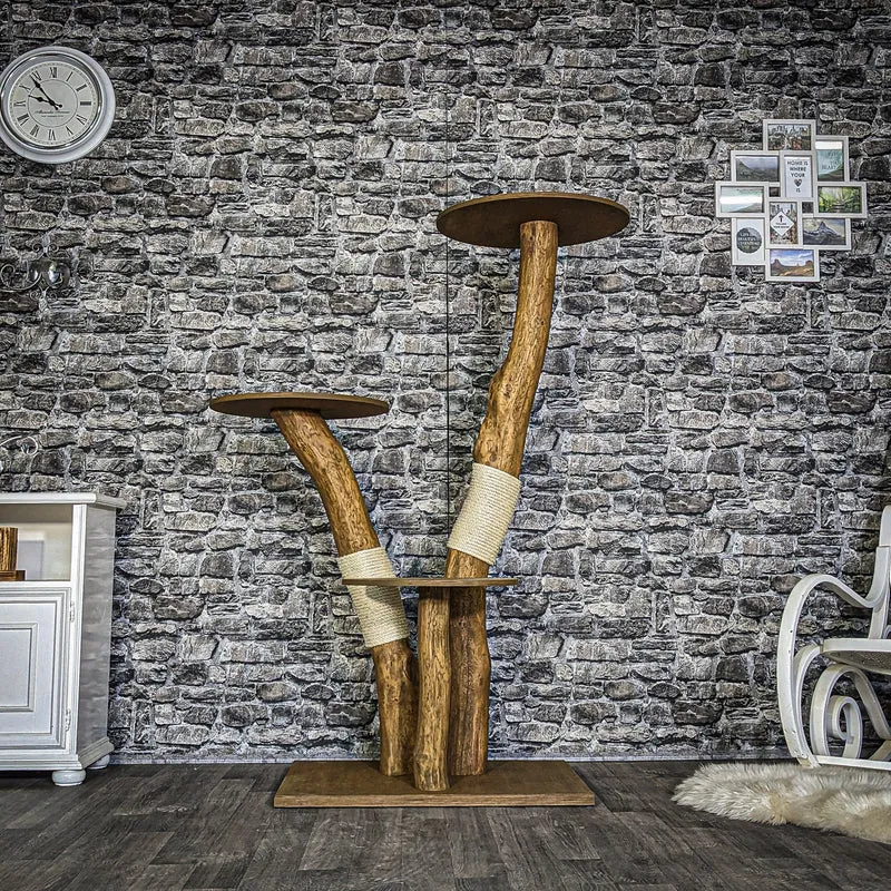 Outdoor Naturkratzbaum 3867 Kratzbaum Natur Holz Design 156 cm hoch Katzenbaum