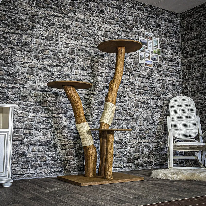 Outdoor Naturkratzbaum 3867 Kratzbaum Natur Holz Design 156 cm hoch Katzenbaum