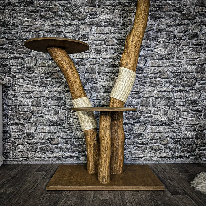 Outdoor Naturkratzbaum 3867 Kratzbaum Natur Holz Design 156 cm hoch Katzenbaum