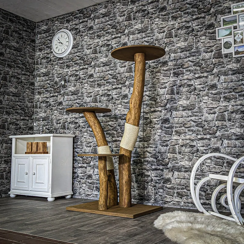 Outdoor Naturkratzbaum 3867 Kratzbaum Natur Holz Design 156 cm hoch Katzenbaum