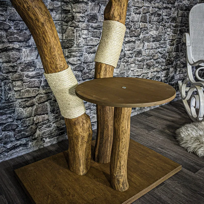 Outdoor Naturkratzbaum 3867 Kratzbaum Natur Holz Design 156 cm hoch Katzenbaum