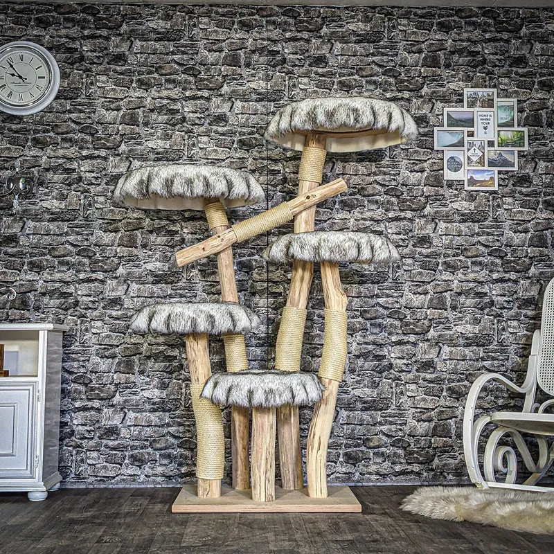 Naturkratzbaum 3866 Kratzbaum Natur Holz Design 170 cm hoch Katzenbaum