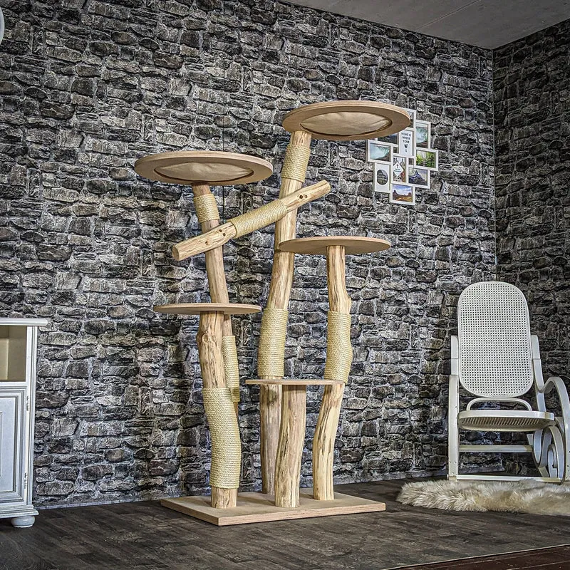 Naturkratzbaum 3866 Kratzbaum Natur Holz Design 170 cm hoch Katzenbaum