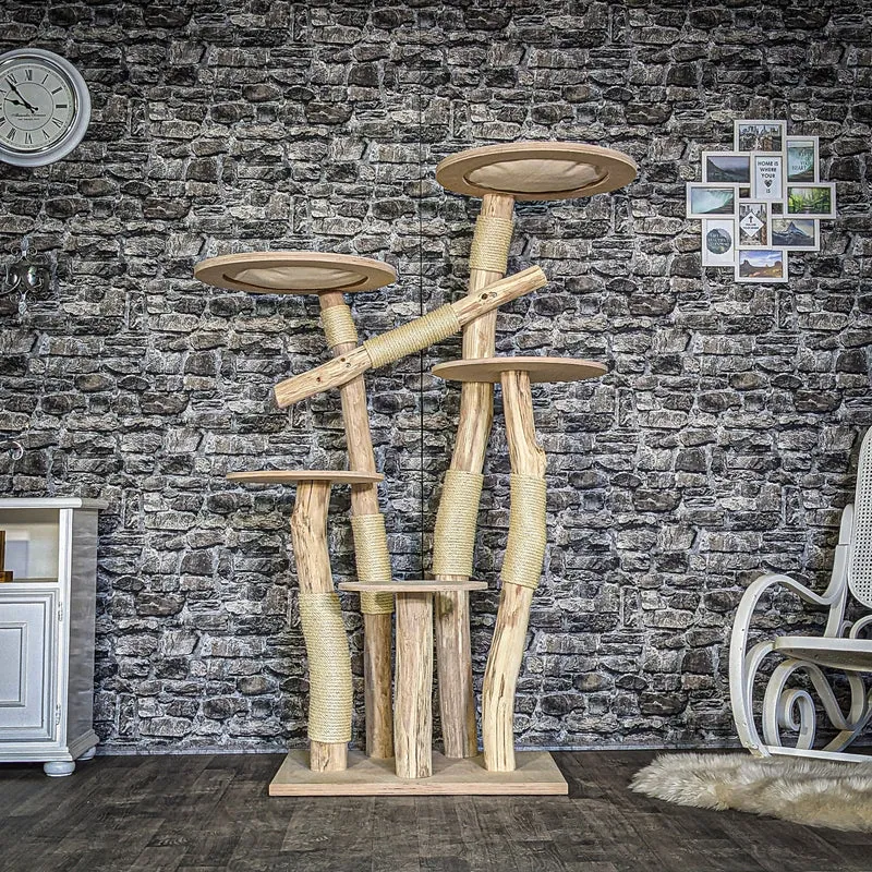 Naturkratzbaum 3866 Kratzbaum Natur Holz Design 170 cm hoch Katzenbaum