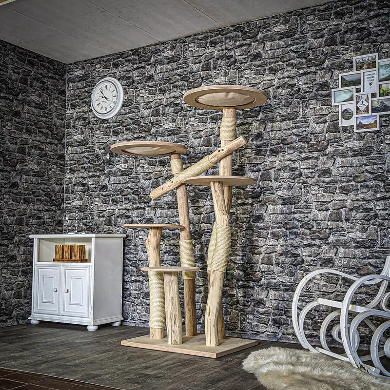 Naturkratzbaum 3866 Kratzbaum Natur Holz Design 170 cm hoch Katzenbaum