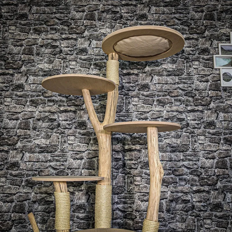 Naturkratzbaum 3864 Kratzbaum Natur Holz Design 173 cm hoch Katzenbaum