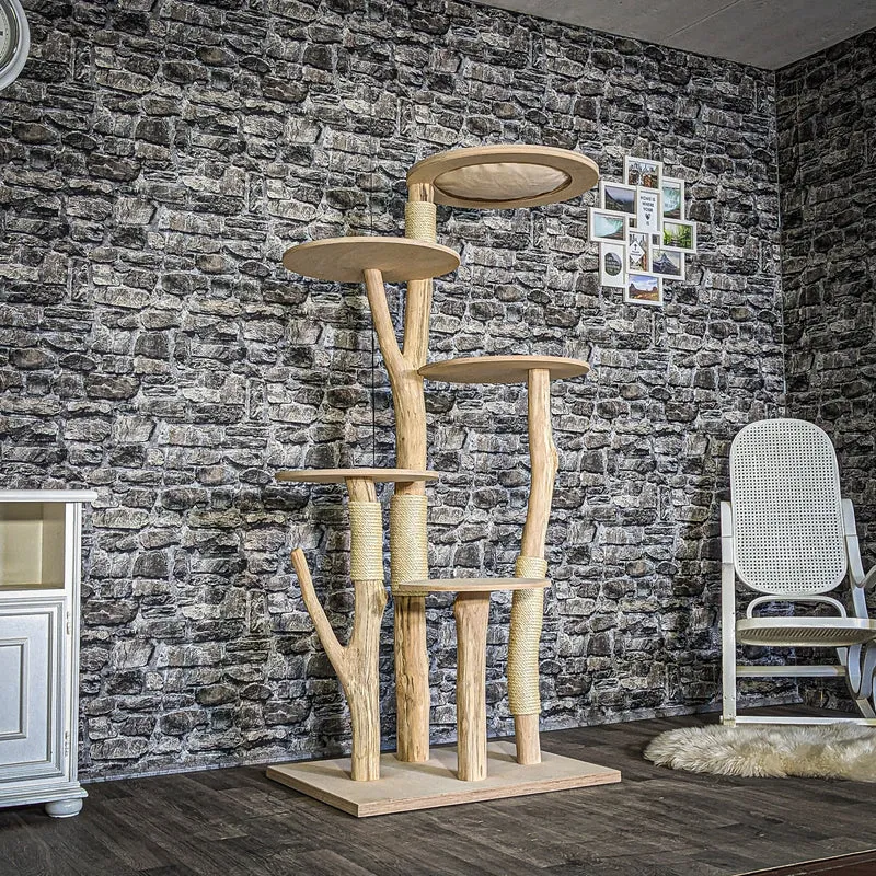 Naturkratzbaum 3864 Kratzbaum Natur Holz Design 173 cm hoch Katzenbaum