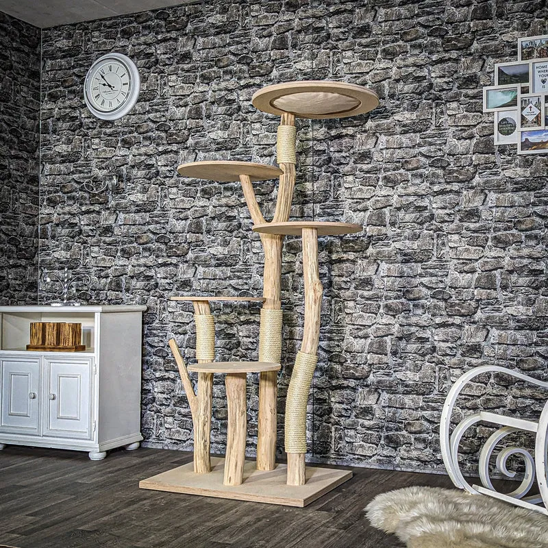 Naturkratzbaum 3864 Kratzbaum Natur Holz Design 173 cm hoch Katzenbaum