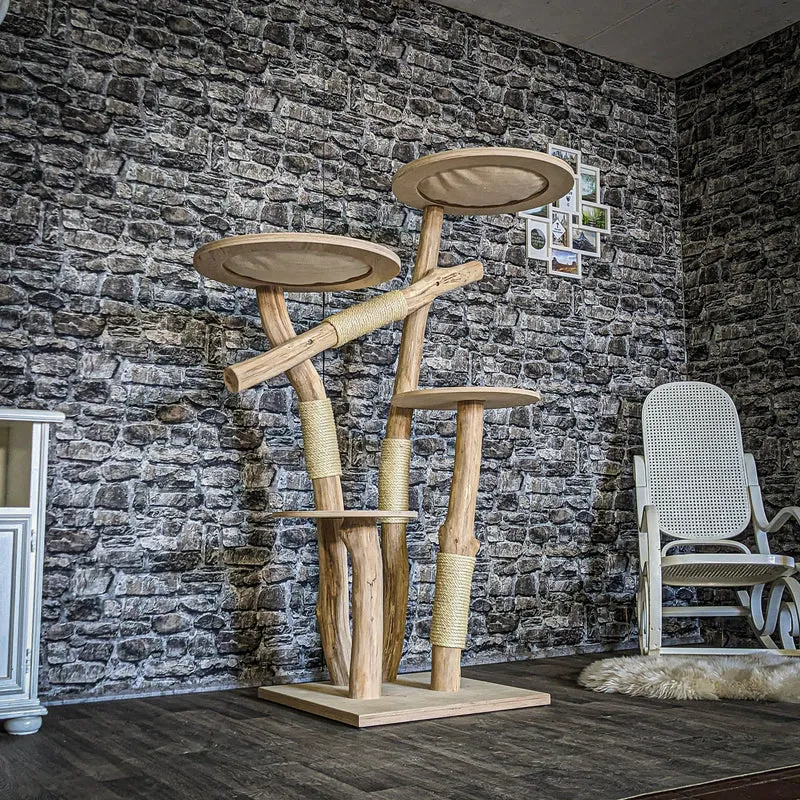 Naturkratzbaum 3850 Kratzbaum Natur Holz Design 160 cm hoch Katzenbaum