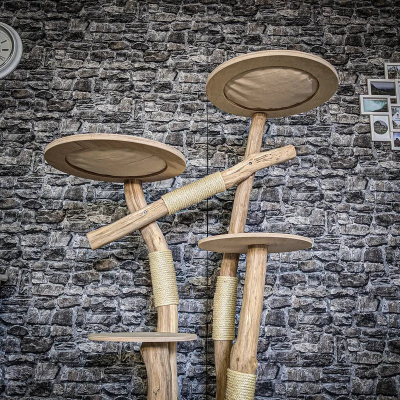 Naturkratzbaum 3850 Kratzbaum Natur Holz Design 160 cm hoch Katzenbaum