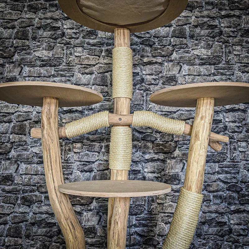 Naturkratzbaum 3848 Kratzbaum Natur Holz Design 175 cm hoch Katzenbaum