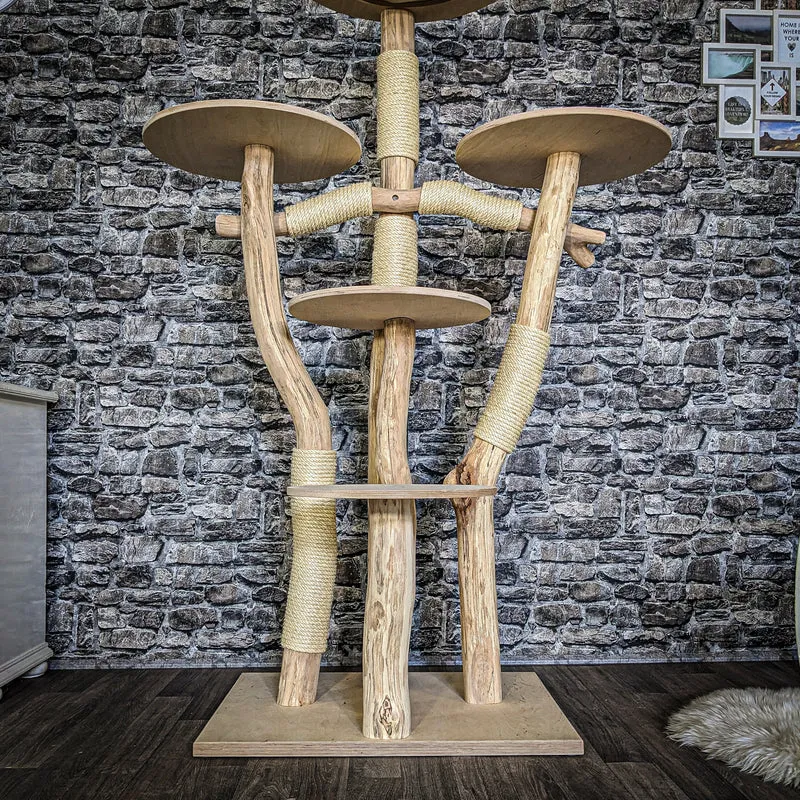 Naturkratzbaum 3848 Kratzbaum Natur Holz Design 175 cm hoch Katzenbaum