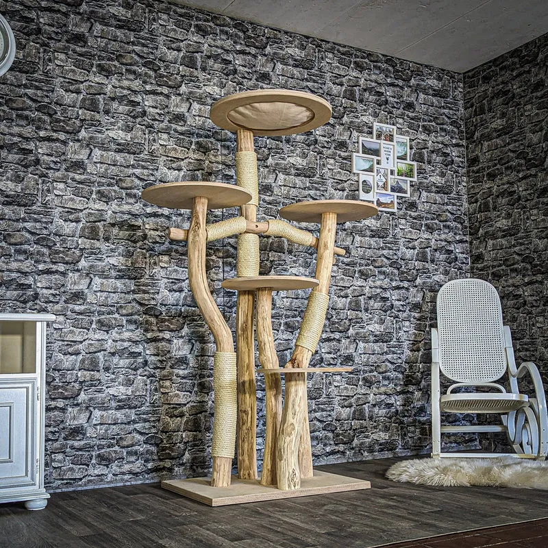 Naturkratzbaum 3848 Kratzbaum Natur Holz Design 175 cm hoch Katzenbaum