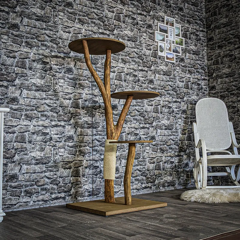 Outdoor Naturkratzbaum 3847 Kratzbaum Natur Holz Design 140 cm hoch Katzenbaum