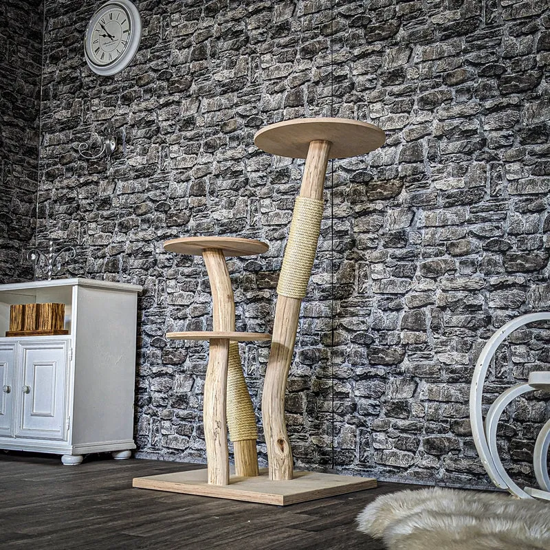 Naturkratzbaum 3846 Kratzbaum Natur Holz Design 120 cm hoch Katzenbaum