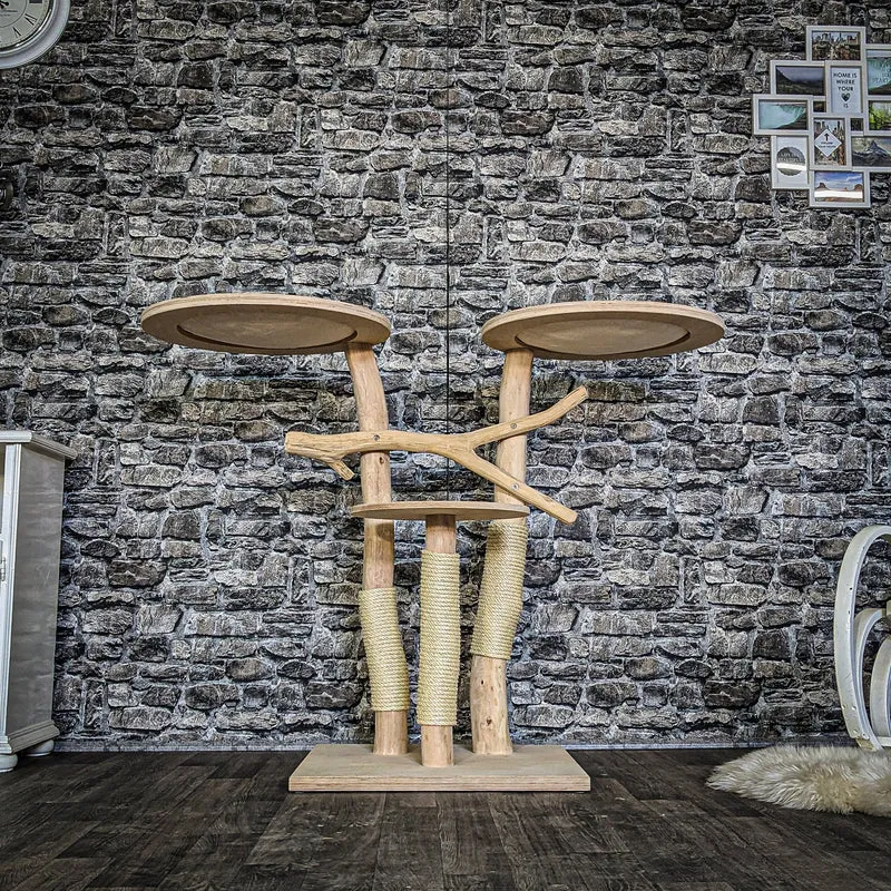 Naturkratzbaum 3844 Kratzbaum Natur Holz Design 105 cm hoch Katzenbaum