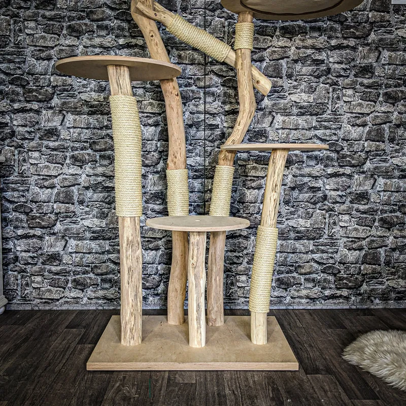 Naturkratzbaum 3841 Kratzbaum Natur Holz Design 175 cm hoch Katzenbaum