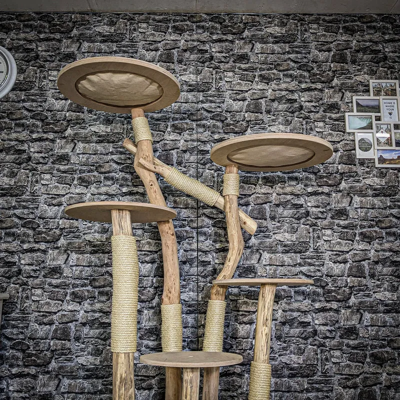 Naturkratzbaum 3841 Kratzbaum Natur Holz Design 175 cm hoch Katzenbaum