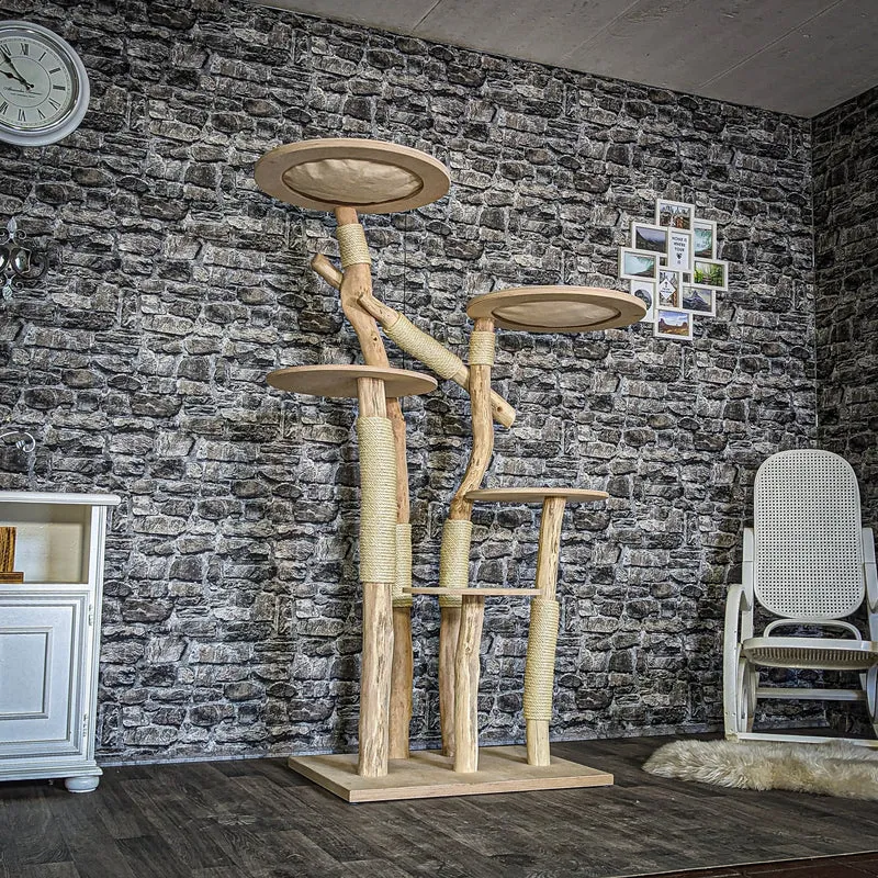 Naturkratzbaum 3841 Kratzbaum Natur Holz Design 175 cm hoch Katzenbaum