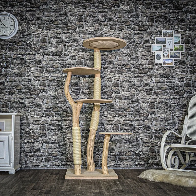 Naturkratzbaum 3840 Kratzbaum Natur Holz Design 170 cm hoch Katzenbaum