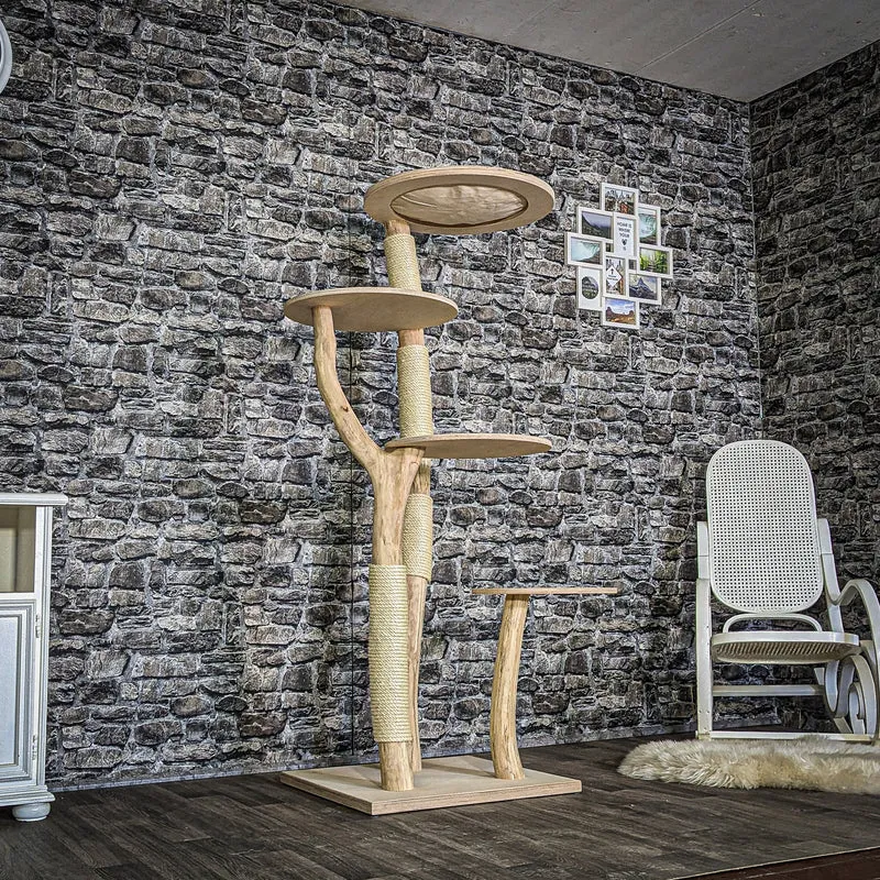 Naturkratzbaum 3840 Kratzbaum Natur Holz Design 170 cm hoch Katzenbaum