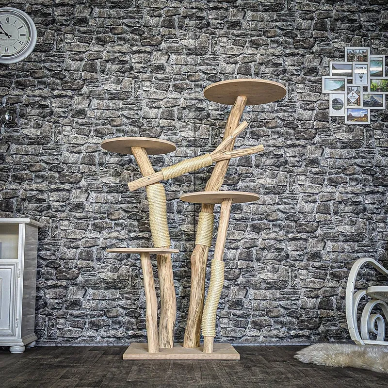 Naturkratzbaum 3837 Kratzbaum Natur Holz Design 156 cm hoch Katzenbaum