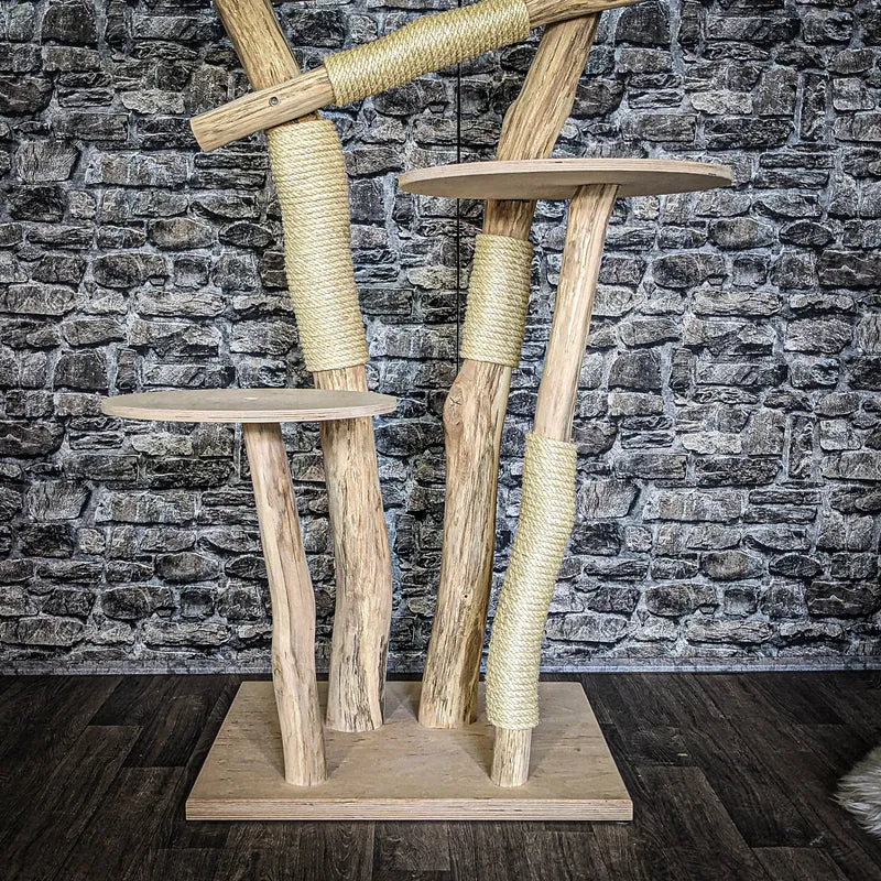 Naturkratzbaum 3837 Kratzbaum Natur Holz Design 156 cm hoch Katzenbaum