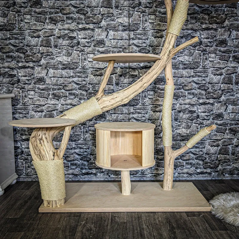 Naturkratzbaum 3836 Kratzbaum Natur Holz Design 185 cm hoch Katzenbaum