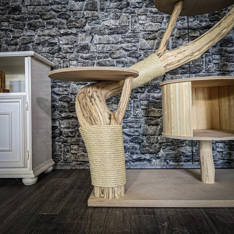Naturkratzbaum 3836 Kratzbaum Natur Holz Design 185 cm hoch Katzenbaum