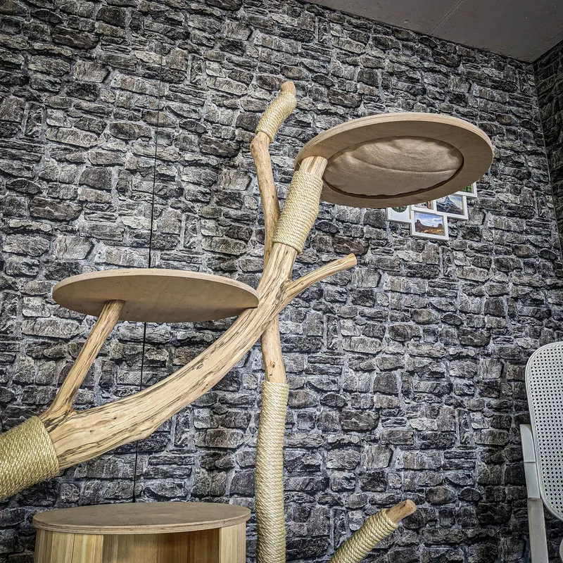 Naturkratzbaum 3836 Kratzbaum Natur Holz Design 185 cm hoch Katzenbaum