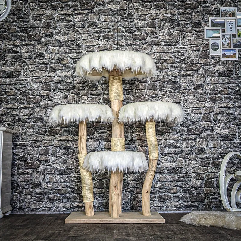 Naturkratzbaum 3834 Kratzbaum Natur Holz Design 135 cm hoch Katzenbaum