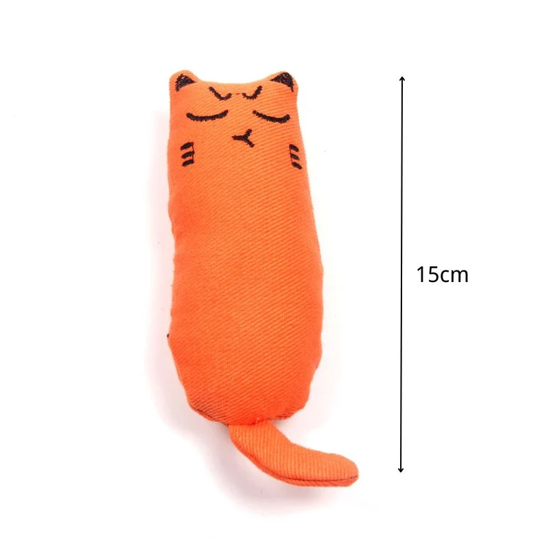 Kuscheltier für Katze, Katzen Spielzeug mit integrierter Katzenminze, Länge 15 cm, in Orange und Schwarz