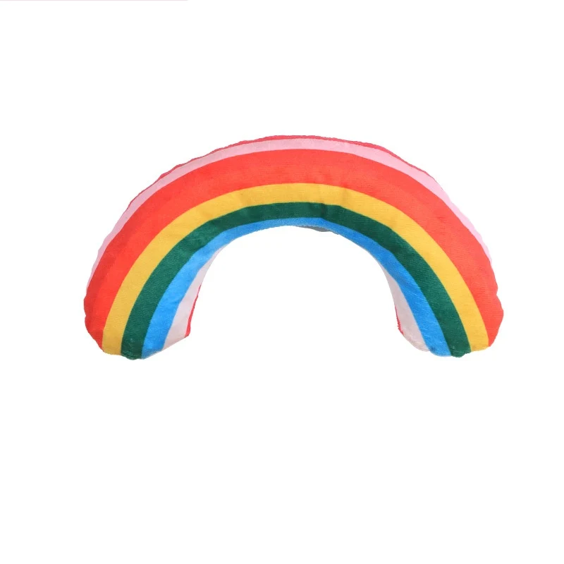 Kuscheltier für Katze, Regenbogenfarben Plüsch Katzenkissen, Katzenminze Spielzeug, 2er-Set