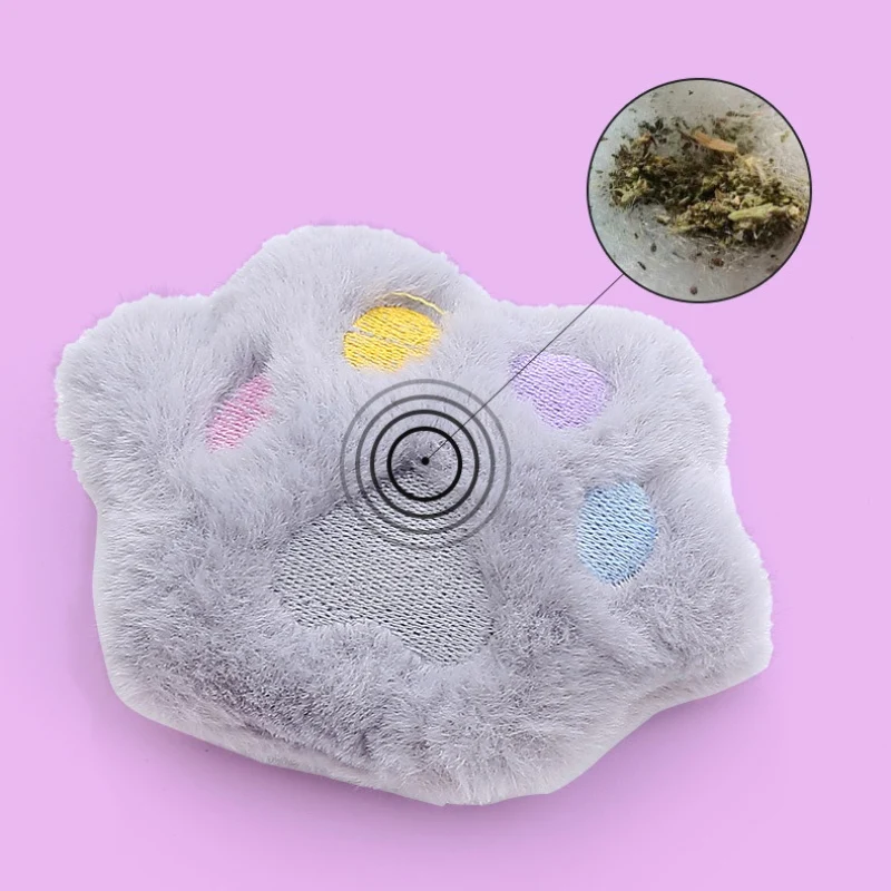Katze Kuscheltier, Süße Katzenpfote mit Katzenminze, weiches und sicheres, in zwei Farbtönen: Rosa und Grau, 2er Set