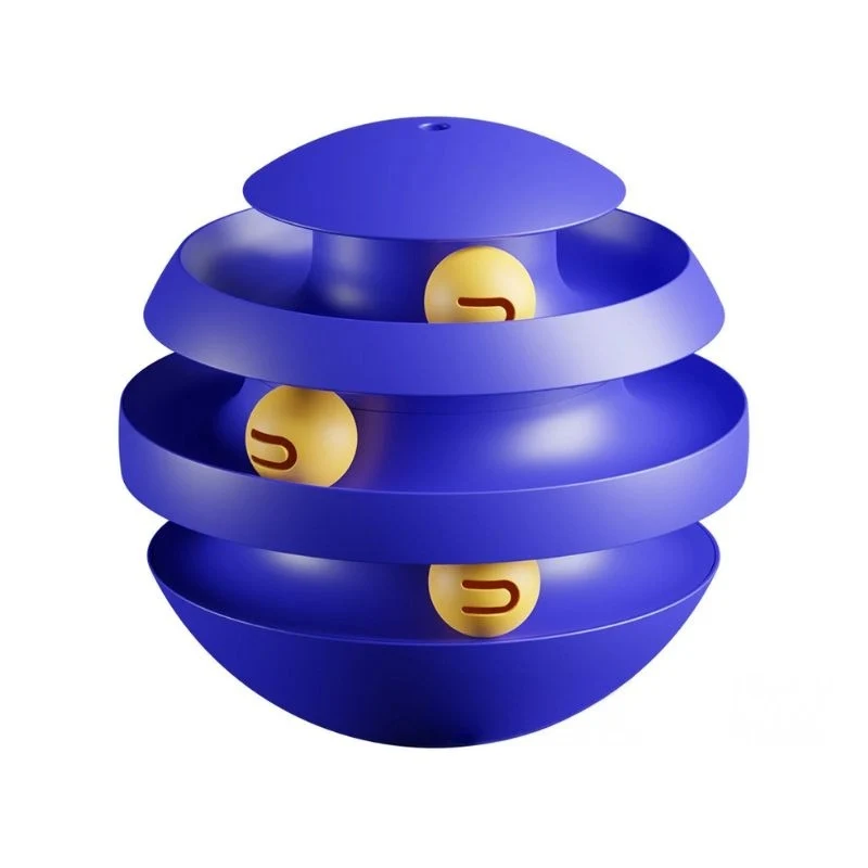 Katzen Spielzeug, Wackelspielzeug Intelligenzspielzeug, Kombination aus Ballspiel und Schienenbahn, Durchmesser 22cm, langlebig und unterhaltsam