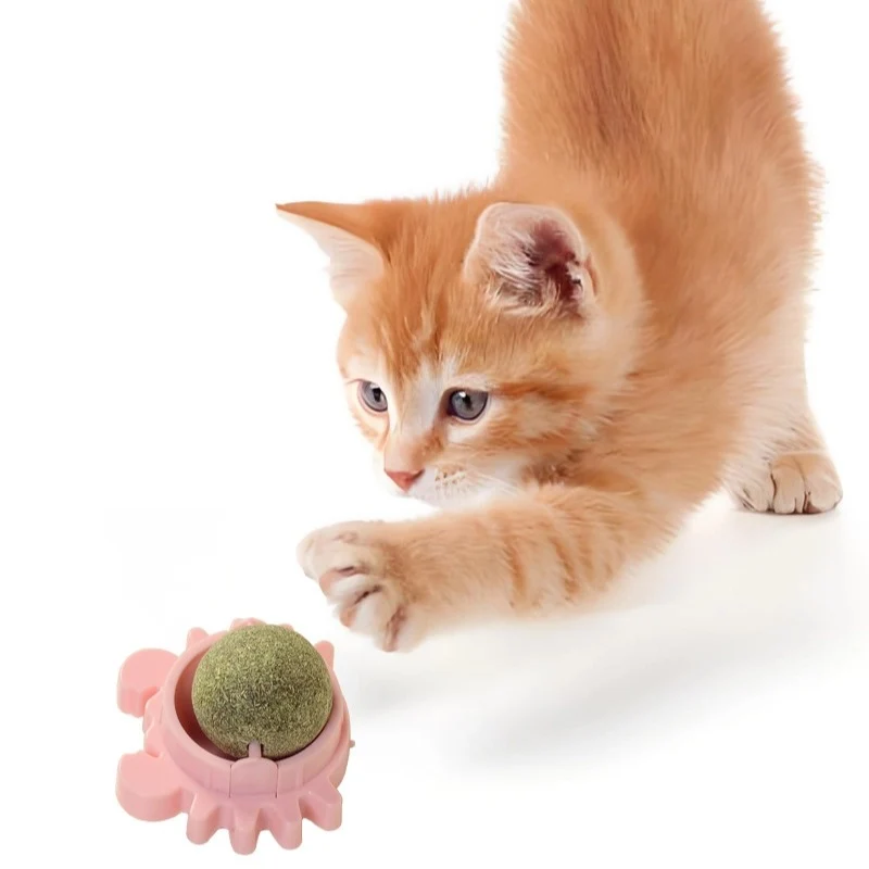 Katzen Spielzeug, Krabben-Form, robuster Katzenminze-Ball zum Drehen, hält Ihre Katze glücklich und aktiv, 3 Stück