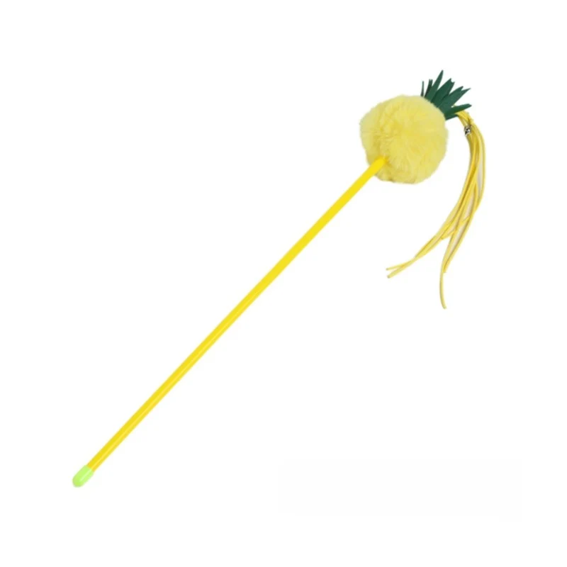 Katzen Spielzeug, Katzenangel im Ananas-Design, 70 cm langer, animiert zum Spielen & fördert den Jagdinstinkt