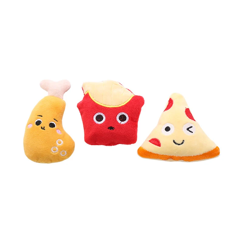 Kuscheltier Katze, Essen Plüschtiere mit Katzenminze & Lautes Papier für Katzenfreunde, Interaktive Kauspielzeug, 3er-Set