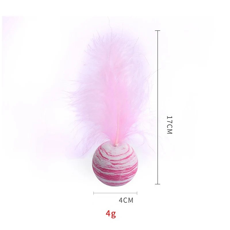 Katze Spielzeug, Elastischer Feder-Starsphere-Ball aus EVA-Material, 3er Set in Blau, Rosa, Schwarz, Bissfest & Spielen