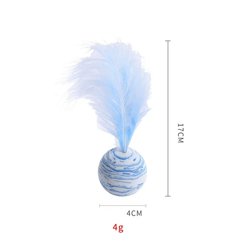 Katze Spielzeug, Elastischer Feder-Starsphere-Ball aus EVA-Material, 3er Set in Blau, Rosa, Schwarz, Bissfest & Spielen