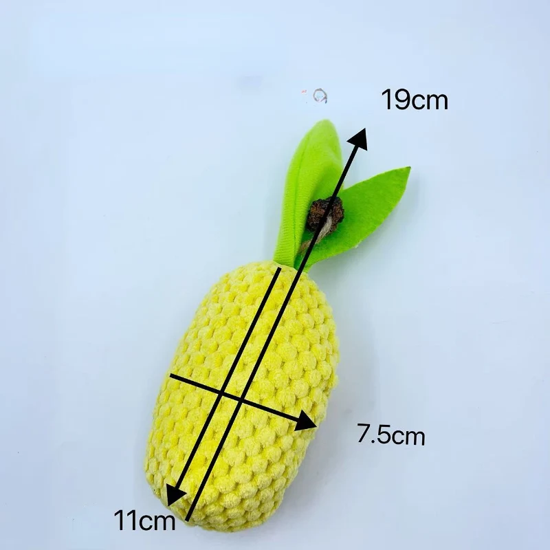 Katze Kuscheltier, Simulation Pineapple Plüsch Spielzeug mit Katzenminze, Zahnreinigung, Selbstunterhaltung, 19×7,5×7,5 cm